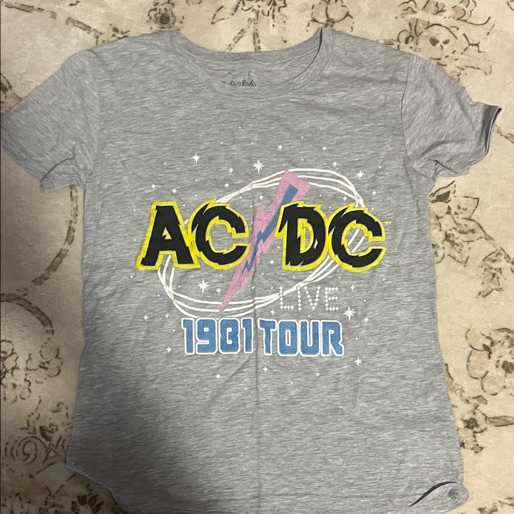AC/DC Kids 1981 Tour T-Shirt - Gray with Yellow and Blue